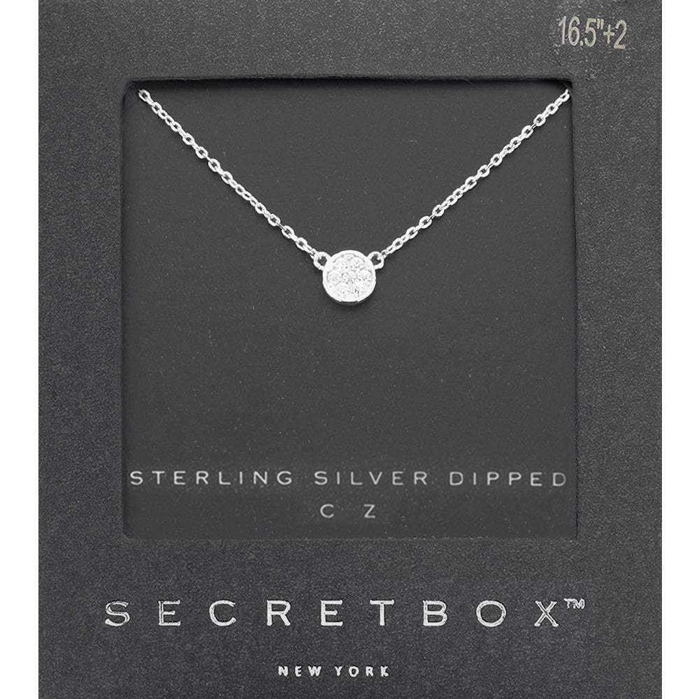 Sterling Silver CZ Pave Mini Pendant Necklace - Madeline Love - Flyclothing LLC