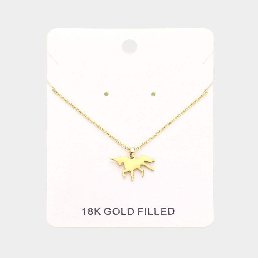 18K Gold Filled Unicorn Pendant Necklace - Madeline Love - Flyclothing LLC