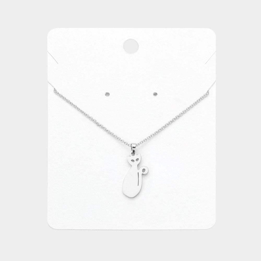 Cat Plate Pendant Necklace - Madeline Love - Flyclothing LLC