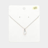 CZ Heart Stone Pendant Necklace - Madeline Love - Flyclothing LLC