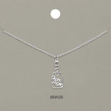 Cheers Message Champagne Bottle Brass Metal Pendant Necklace - Madeline Love - Flyclothing LLC