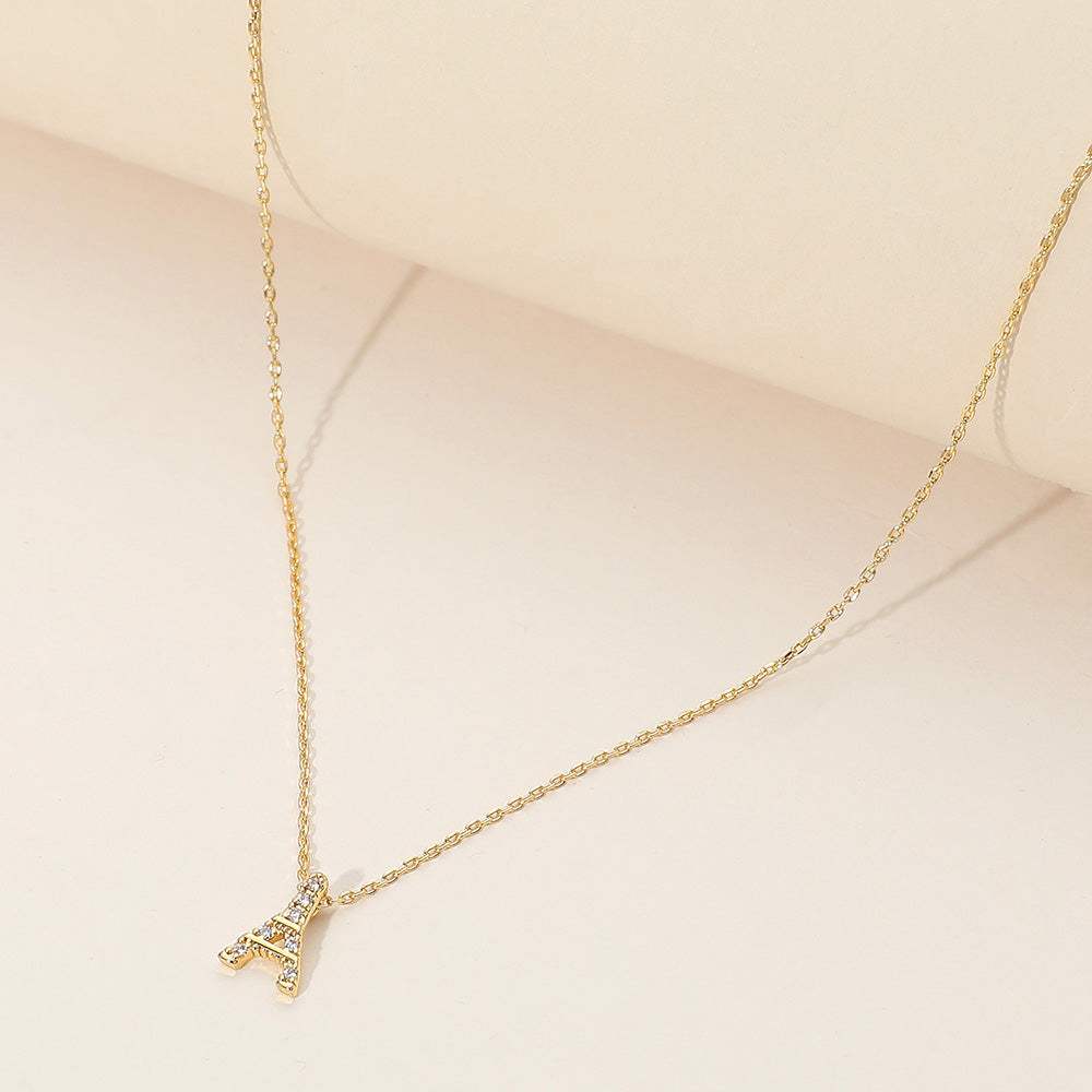 SECRET BOX_Brass Metal Stone Paved Eiffel Tower Pendant Necklace - Madeline Love - Flyclothing LLC