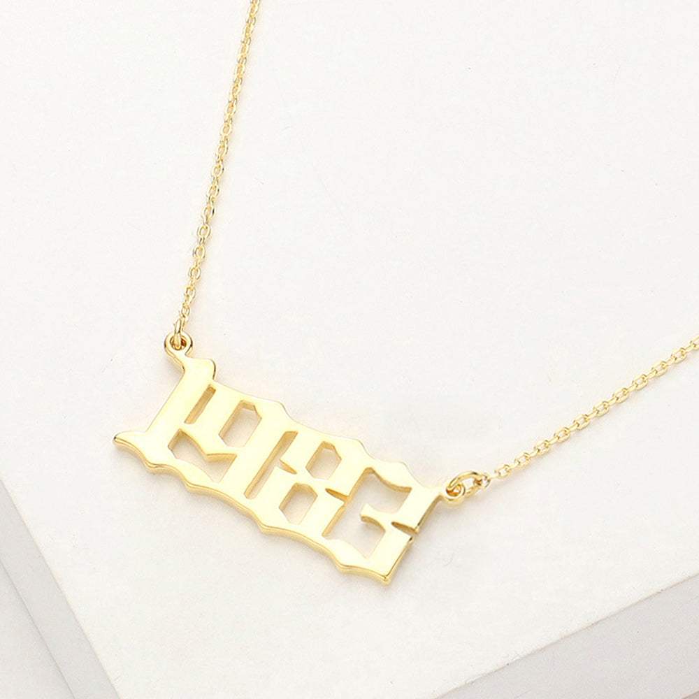 Gold Dipped 1983 Birth Year Plate Pendant Necklace - Madeline Love - Flyclothing LLC