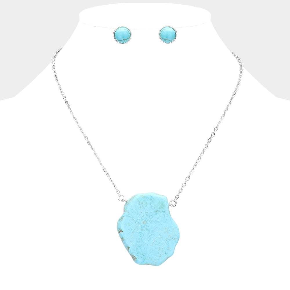 Abstract Natural Stone Pendant Necklace - Madeline Love - Flyclothing LLC