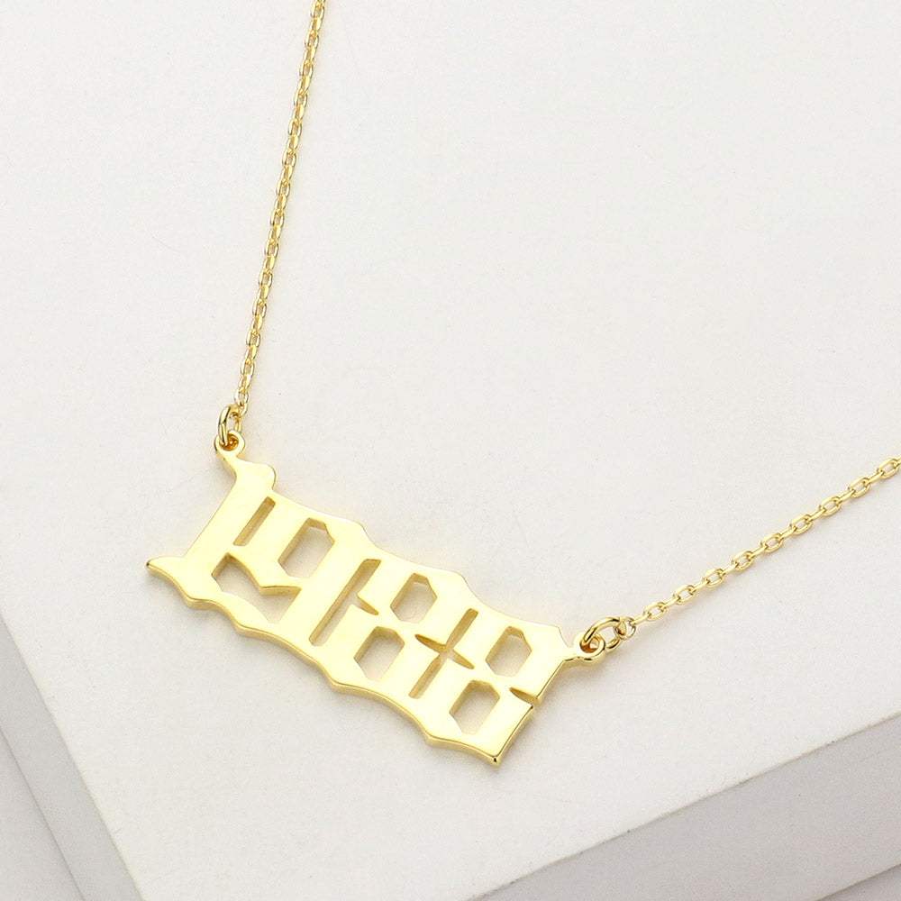 Gold Dipped 1988 Birth Year Plate Pendant Necklace - Madeline Love - Flyclothing LLC
