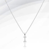 -I- Stainless Steel CZ Stone Paved Initial Monogram Pendant Necklace - Madeline Love - Flyclothing LLC