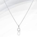 -Q- Stainless Steel CZ Stone Paved Initial Monogram Pendant Necklace - Madeline Love - Flyclothing LLC