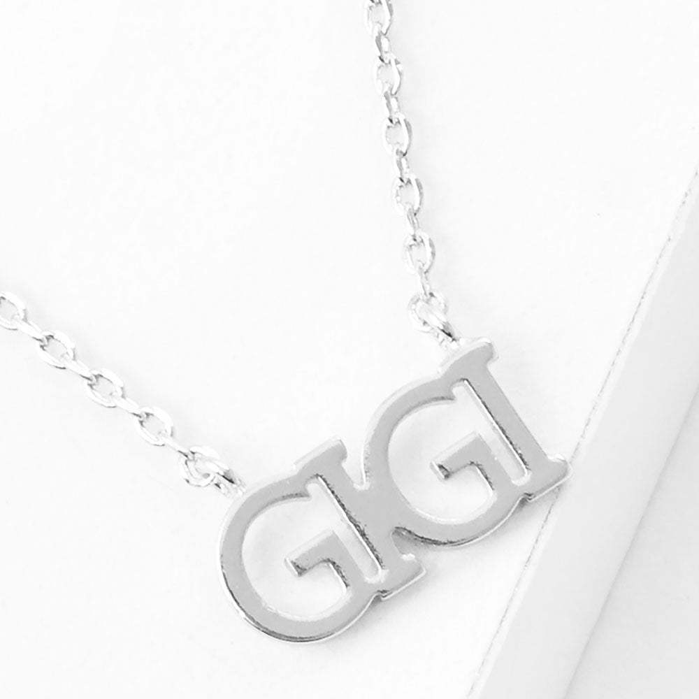 GIGI White Gold Dipped Metal Message Pendant Necklace - Madeline Love - Flyclothing LLC