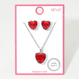 Silver Dipped Heart Stone Cluster Pendant Necklace - Madeline Love - Flyclothing LLC