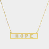 HOPE Gold Dipped Enamel Rectangle Message Pendant Necklace - Madeline Love - Flyclothing LLC