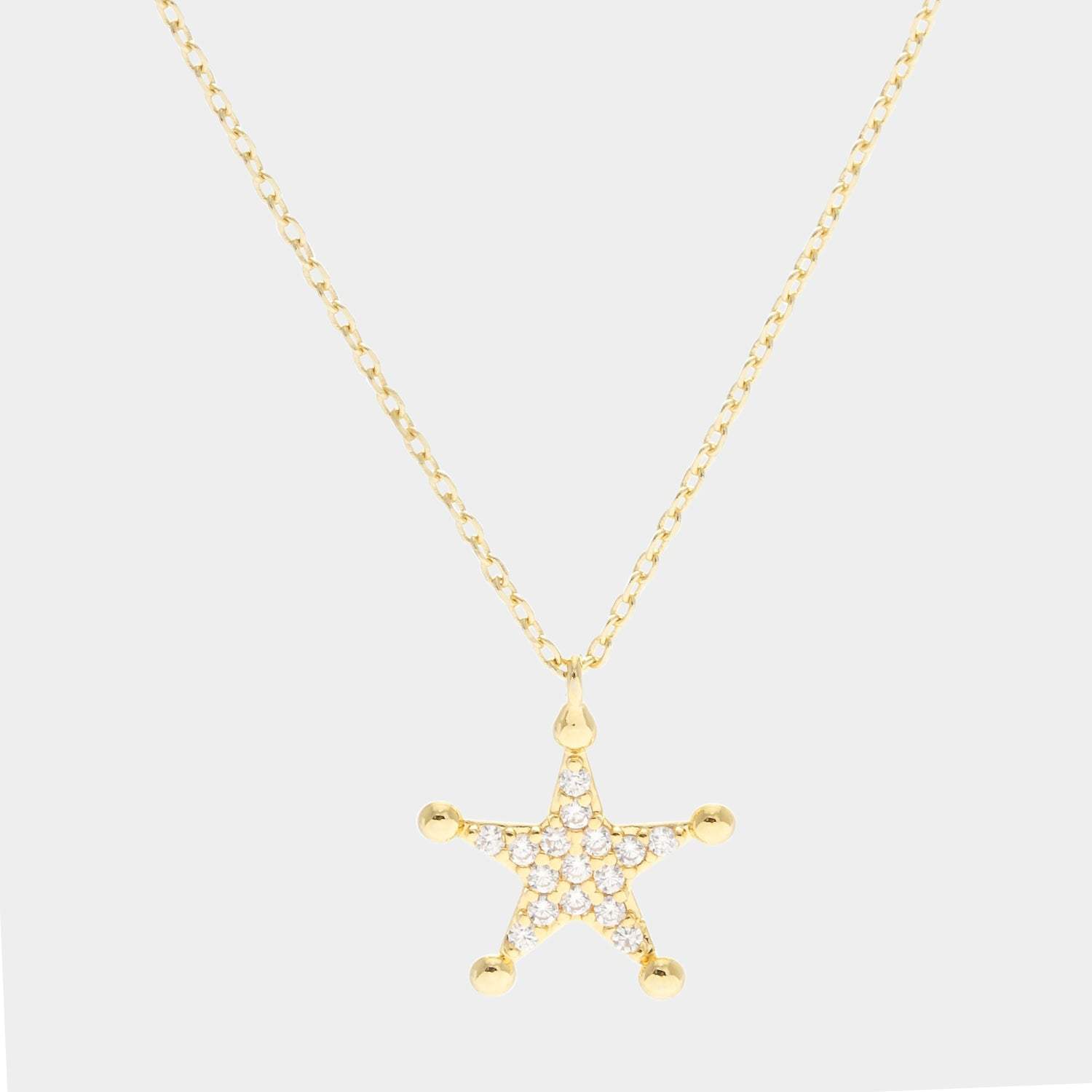 Gold Dipped CZ Star Pendant Necklace - Madeline Love - Flyclothing LLC