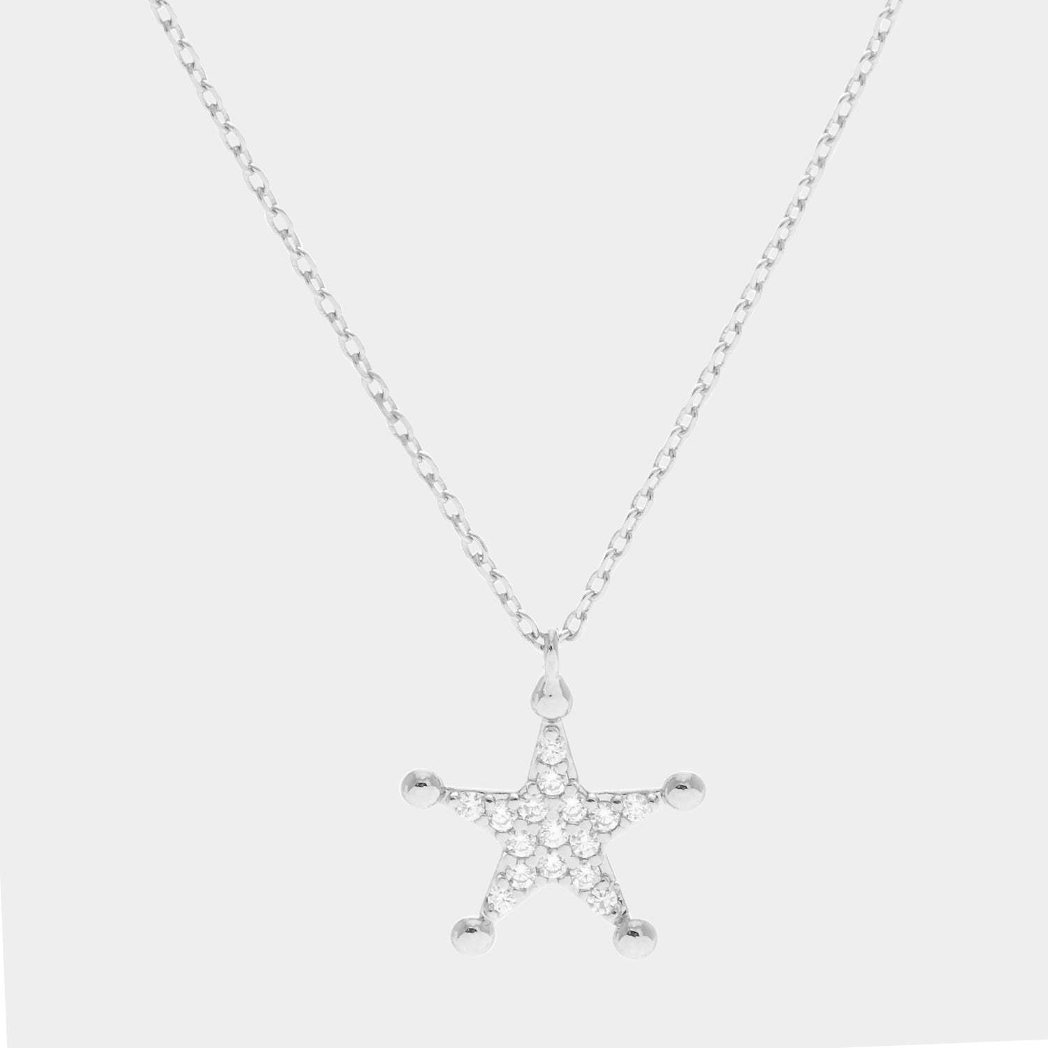 White Gold Dipped CZ Star Pendant Necklace - Madeline Love - Flyclothing LLC
