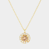 Gold Dipped CZ Round Pendant Necklace - Madeline Love - Flyclothing LLC