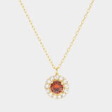 Gold Dipped CZ Round Pendant Necklace - Madeline Love - Flyclothing LLC