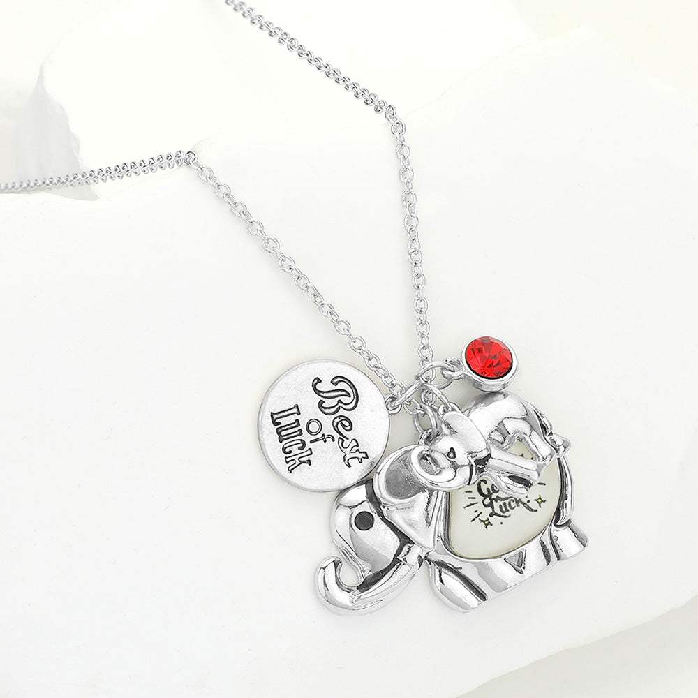 Good Luck Metal Elephant Pendant Necklace - Madeline Love - Flyclothing LLC