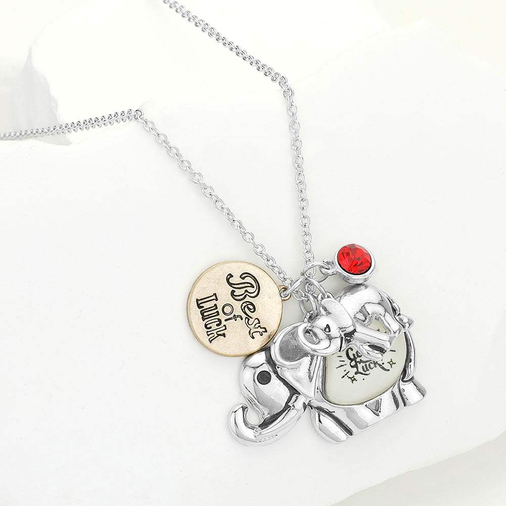 Good Luck Metal Elephant Pendant Necklace - Madeline Love - Flyclothing LLC