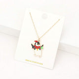 Enamel Christmas Penguin Pendant Necklace - Madeline Love - Flyclothing LLC