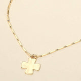Hammered Metal Cross Pendant Bar Link Chain Necklace - Madeline Love - Flyclothing LLC