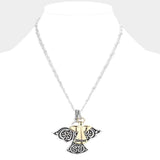 Blessed Antique Metal Angel Pendant Necklace - Madeline Love - Flyclothing LLC
