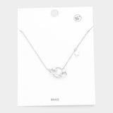 Rhinestone Embellished Brass Metal Space Star Pendant Necklace - Madeline Love - Flyclothing LLC