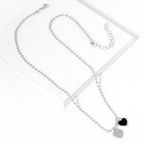 Gold Dipped Double Heart Pendant Bubble Chain Necklace - Madeline Love - Flyclothing LLC