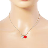 Gold Dipped Double Heart Pendant Bubble Chain Necklace - Madeline Love - Flyclothing LLC