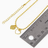 Gold Dipped Double Heart Pendant Bubble Chain Necklace - Madeline Love - Flyclothing LLC