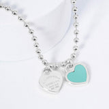 Gold Dipped Double Heart Pendant Bubble Chain Necklace - Madeline Love - Flyclothing LLC