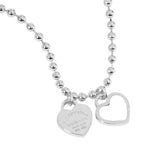 Gold Dipped Double Heart Pendant Bubble Chain Necklace - Madeline Love - Flyclothing LLC