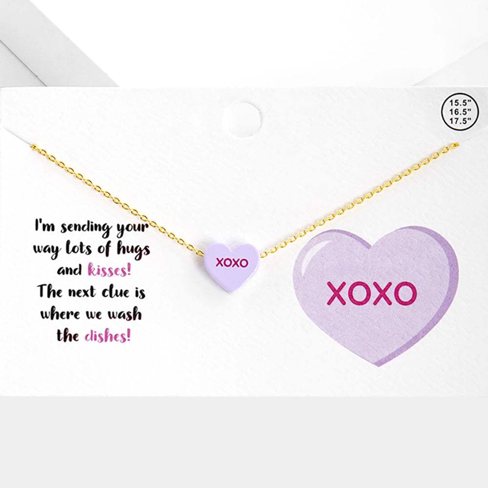 XOXO Message Heart Pendant Necklace - Madeline Love - Flyclothing LLC