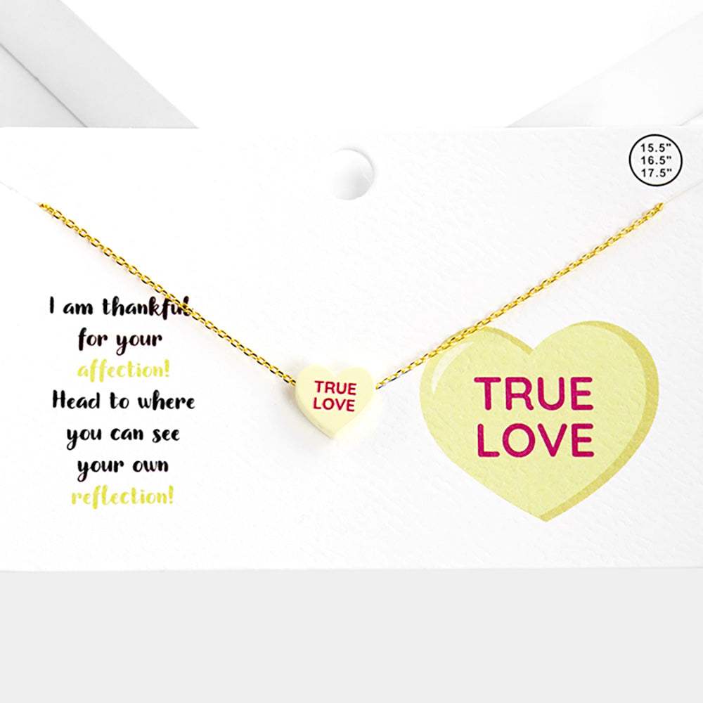 Ture Love Message Heart Pendant Necklace - Madeline Love - Flyclothing LLC