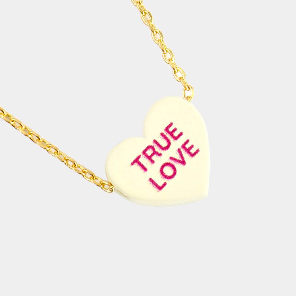 Ture Love Message Heart Pendant Necklace - Madeline Love - Flyclothing LLC