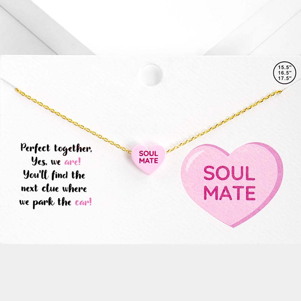 Soul Mate Message Heart Pendant Necklace - Madeline Love - Flyclothing LLC