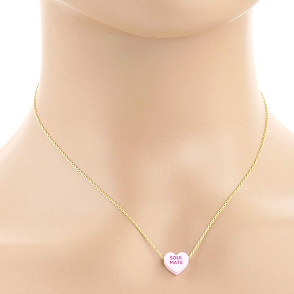Soul Mate Message Heart Pendant Necklace - Madeline Love - Flyclothing LLC