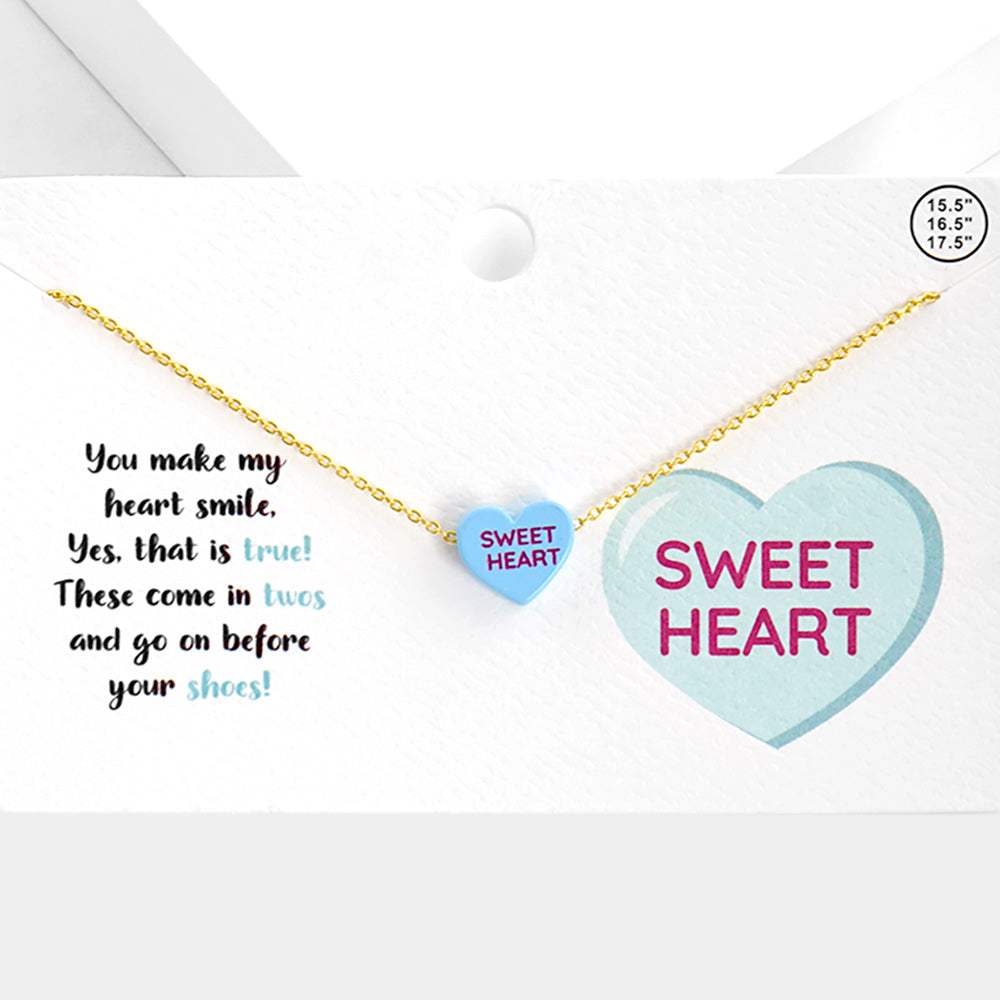 Sweet Heart Message Heart Pendant Necklace - Madeline Love - Flyclothing LLC