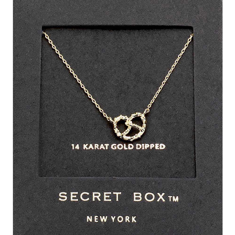 SECRET BOX_14K Gold Dipped Pretzel Pendant Necklace - Madeline Love - Flyclothing LLC