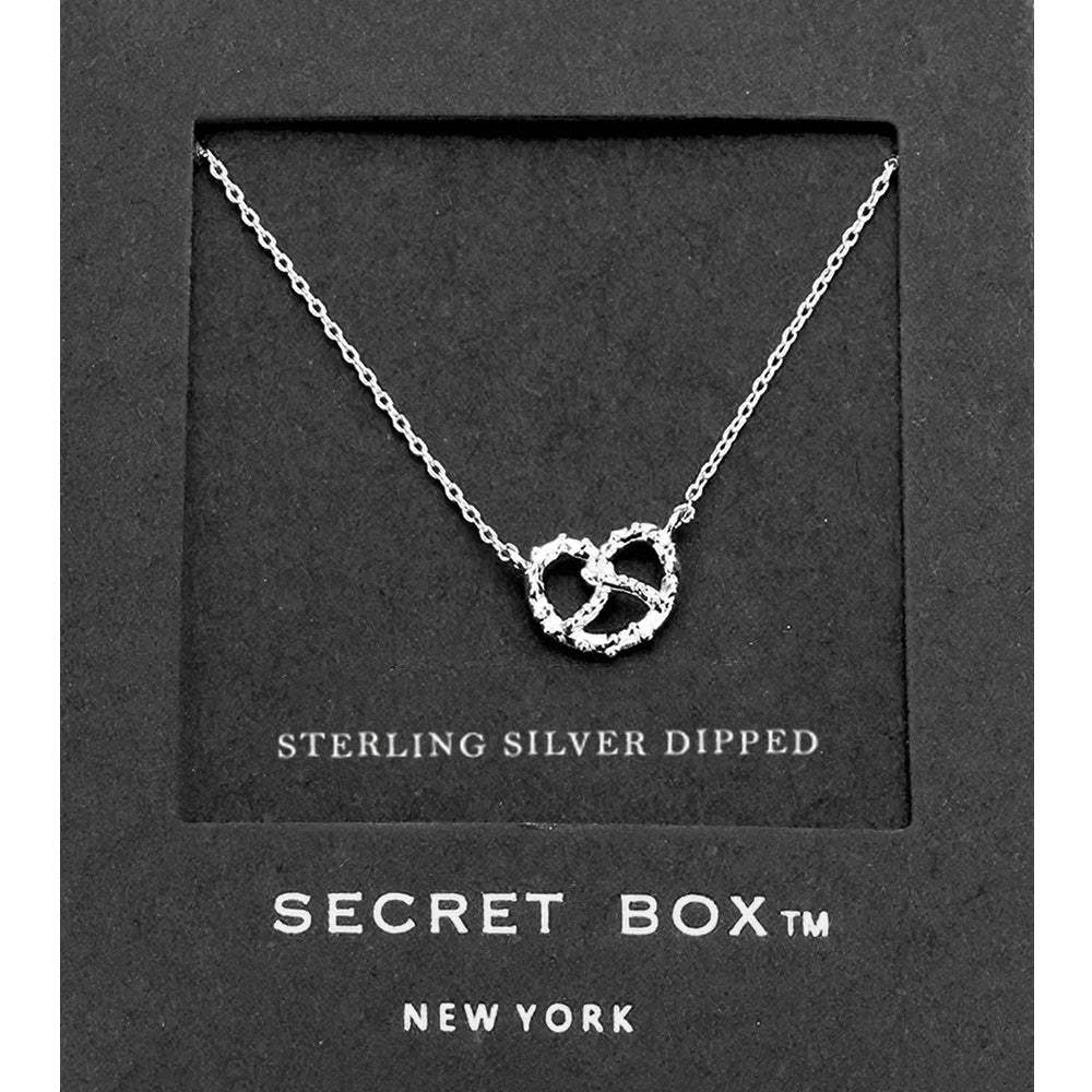 SECRET BOX_Sterling Silver Dipped Pretzel Pendant Necklace - Madeline Love - Flyclothing LLC