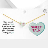 Sweet Talk Message Heart Pendant Necklace - Madeline Love - Flyclothing LLC