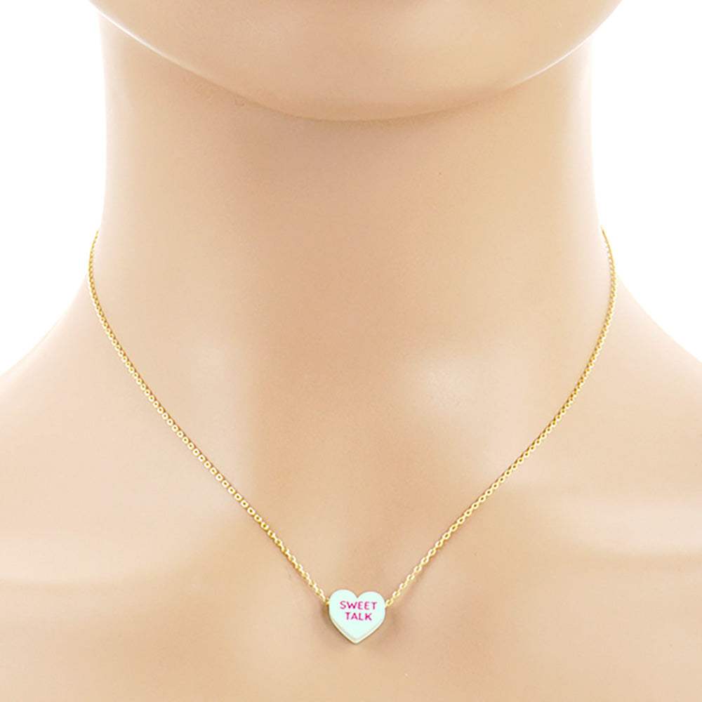 Sweet Talk Message Heart Pendant Necklace - Madeline Love - Flyclothing LLC