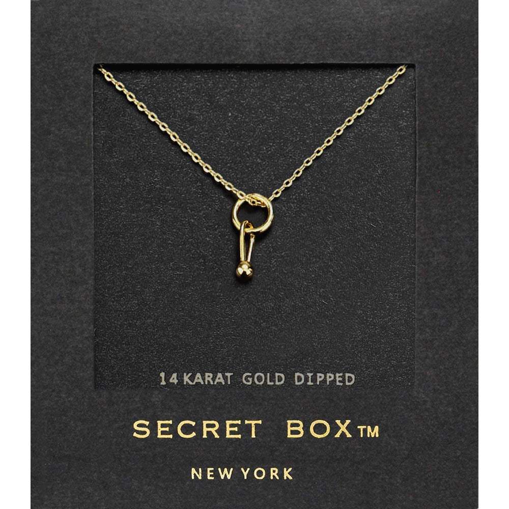 SECRET BOX_14K Gold Dipped Geometric Pendant Necklace - Madeline Love - Flyclothing LLC