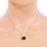 Enamel Metal Double Heart Pendant Necklace - Madeline Love - Flyclothing LLC