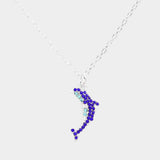 Rhinestone Embellished Dolphin Pendant Necklace - Madeline Love - Flyclothing LLC