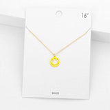 Brass Metal Smile Pendant Necklace - Madeline Love - Flyclothing LLC