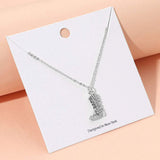 Rhinestone Embellished Western Boot Pendant Necklace - Madeline Love - Flyclothing LLC