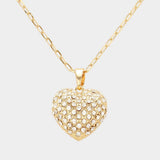 Stone Paved Heart Pendant Necklace - Madeline Love - Flyclothing LLC