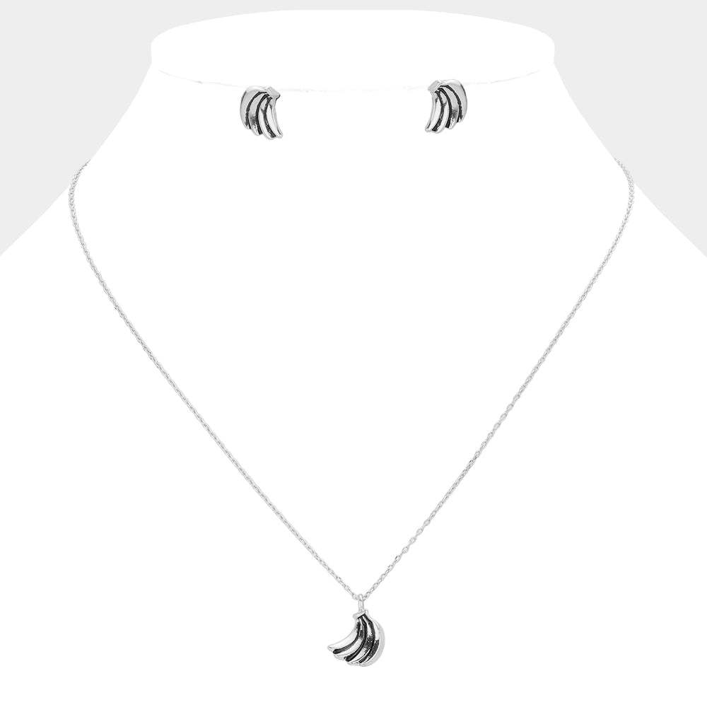 Vintage Banana Metal Pendant Necklace - Madeline Love - Flyclothing LLC
