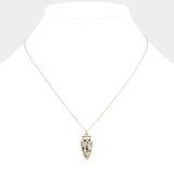 Semi Precious Stone Arrow Pendant Necklace - Madeline Love - Flyclothing LLC