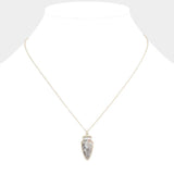 Semi Precious Stone Arrow Pendant Necklace - Madeline Love - Flyclothing LLC