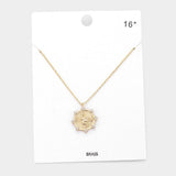 Rhinestone Embellished Brass Metal Snake Pendant Necklace - Madeline Love - Flyclothing LLC