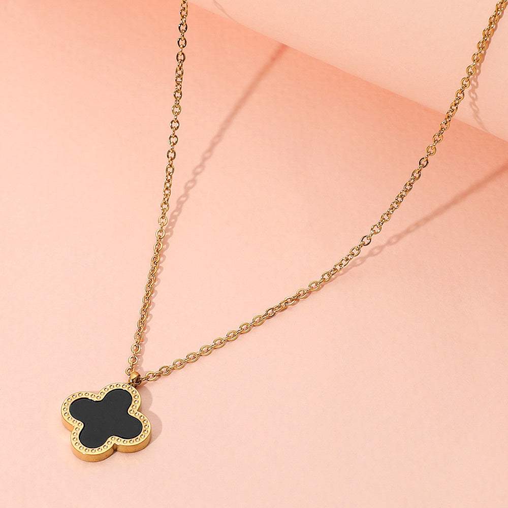 Stainless Steel Quatrefoil Pendant Necklace - Madeline Love - Flyclothing LLC
